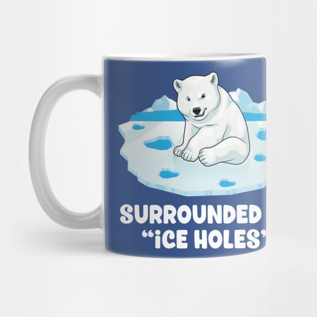 Frosty Polar Bear - Surrounded By Ice Holes by GoshWow®